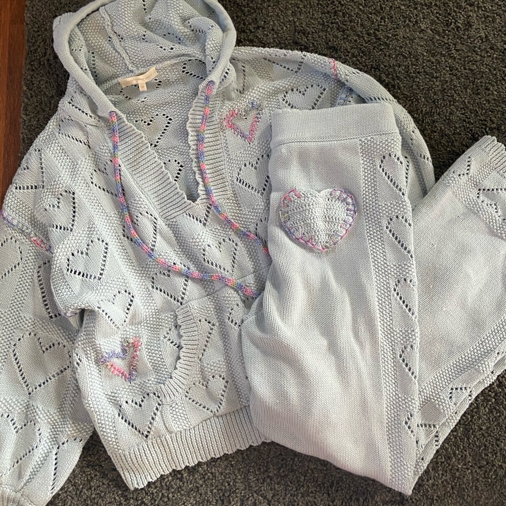 LoveShackFancy Meara Hoodie & Toro Pant Blue